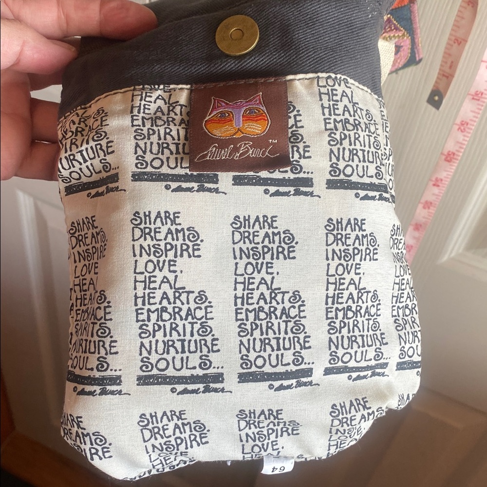 Laurel Burch NWT Tapestry Cat 🐈 Print 6” x 8” Lined Crossbody Bag - Picture 8 of 13